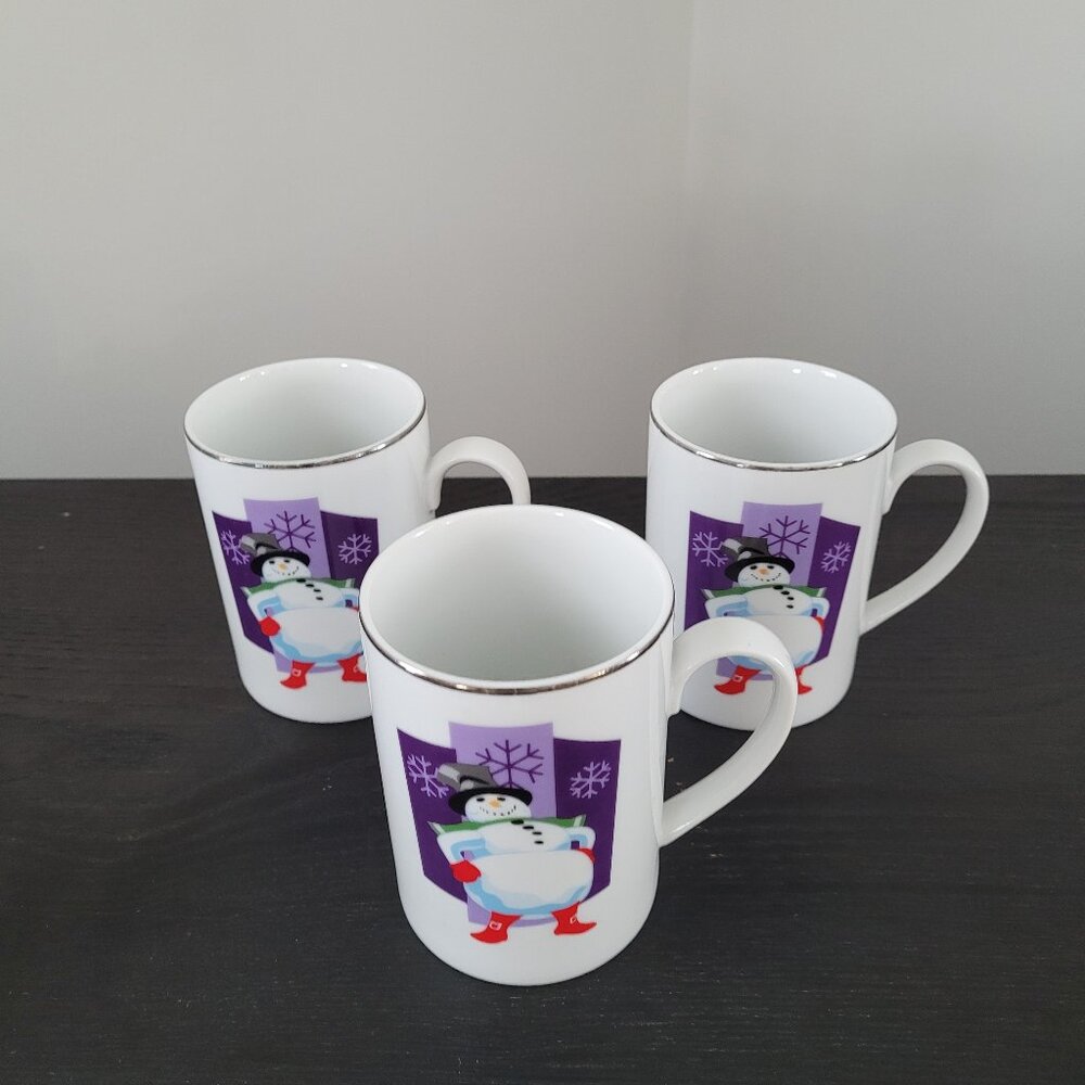 Set of 3 MARKETPLACE Snowman Mugs